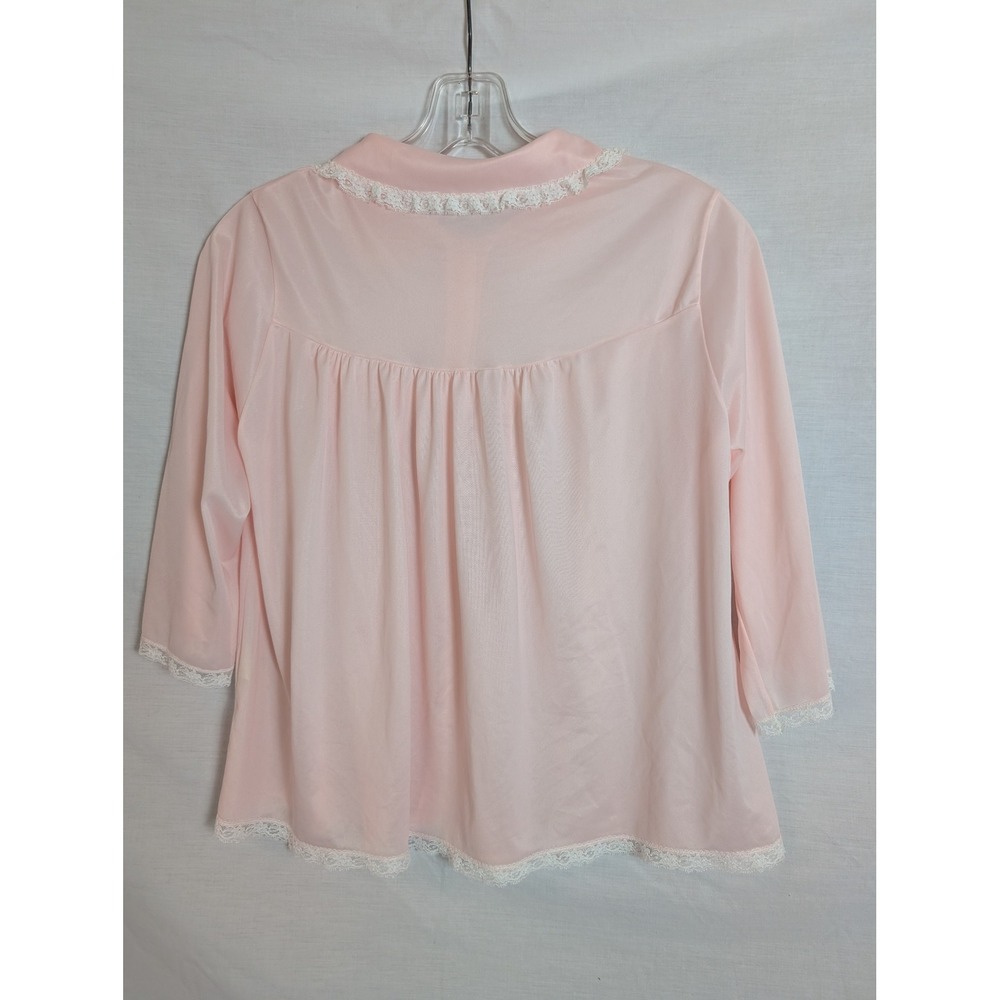 Vintage 60s Blush Pink Boudoir Bed Jacket S Babydoll Coquette Romantic Feminine - Picture 3 of 9